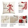 1/4Pcs Red Christmas Pillowcase, Bow Christmas Wreath, Christmas Plant Design Cushion Cover, Farmhouse Christmas Decoration