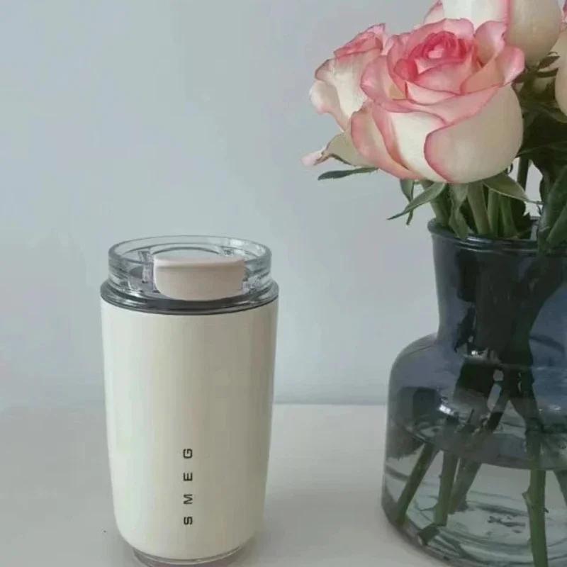 Thermosbecher Heißer Kaffee Isoliert Edelstahl Thermoglasbecher Sportflasche mit Fach Wasser Weiß Thermos