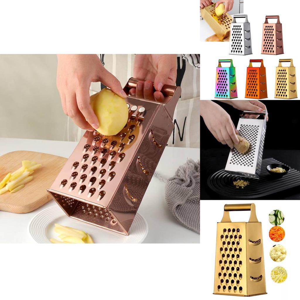 Kitchen Steel Stainless 4 Sided Box Food Grater Vegetable Cheese Shredder Slicer