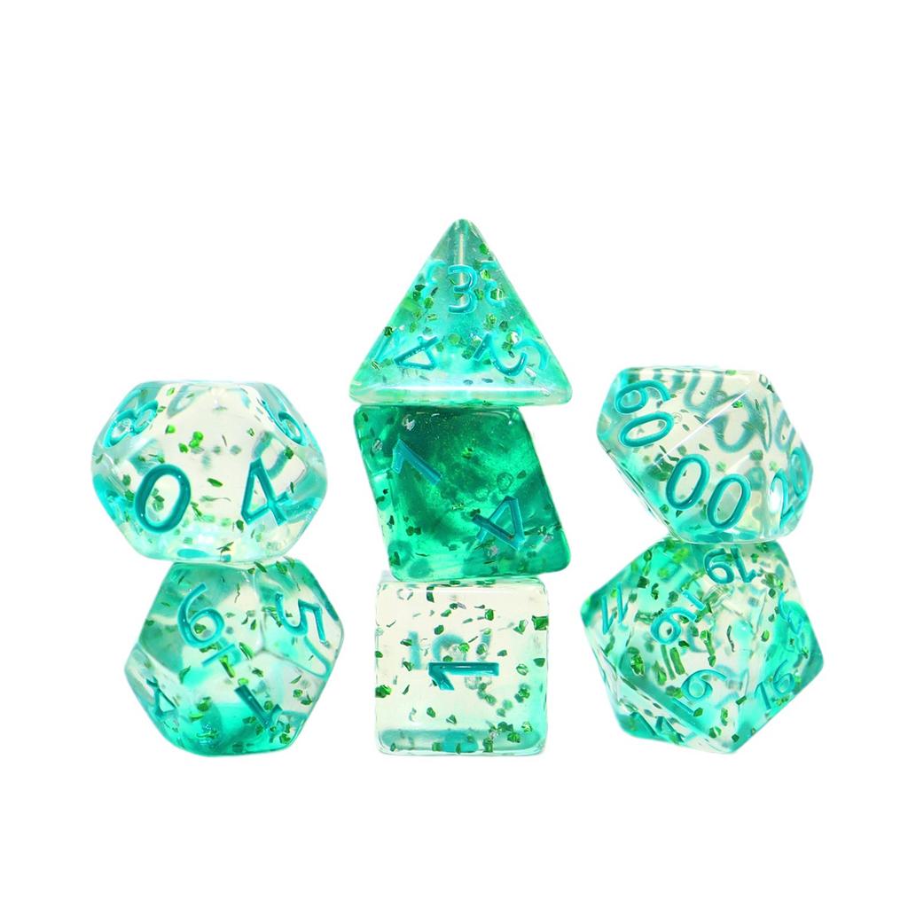 7-teiliges Kristall-Stil Dnd Würfelset - Polyedrische RPG Würfel für Tabletop Gaming, Funkelnde Edelstein TTRPG Zubehör