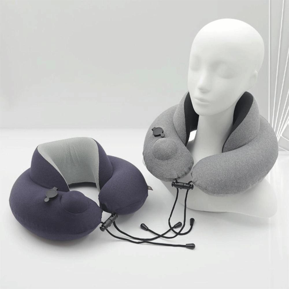 Ergonomisches aufblasbares Nackenkissen mit Druckknopf, atmungsaktives Lendenkissen für das Auto, Geschenk