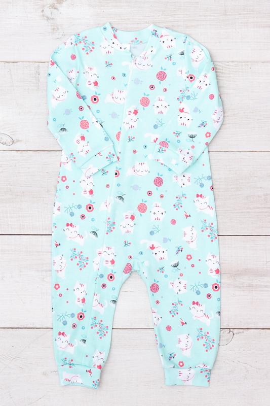 

Дитячий боді для дівчинки – М яка інтерлочна бавовна та дизайн із закритими ніжками, Будь-який сезон, 5076-016-5 HC 104 м ятний