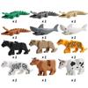 12pz Blocchi da Costruzione Animali della Città Figure Zoo Modello Mattoncini Coccodrillo Squalo Mucca Giocattoli Educativi Regalo di Natale per Bambini