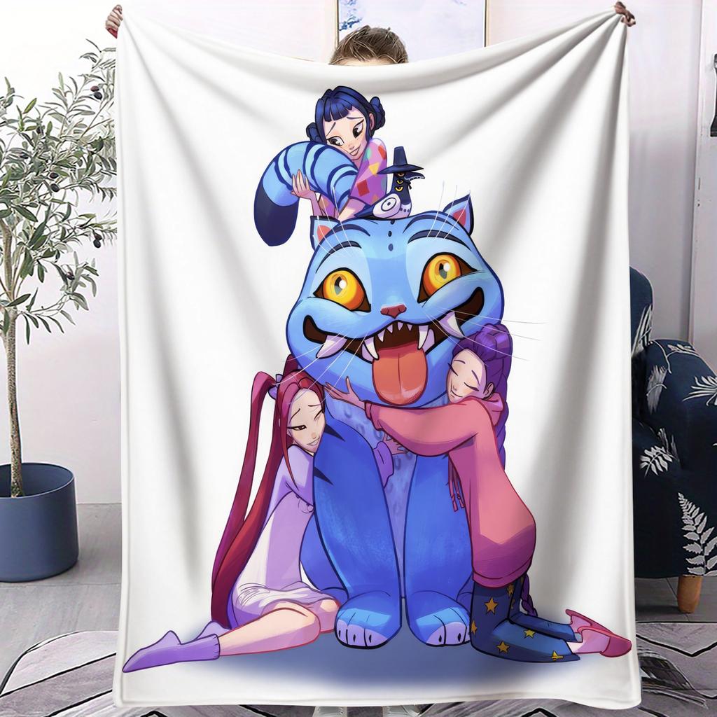 K-Pop Demon Hunters Printed Blanket Girls Boys Plush Throw Blanket Sofa Blankets Warm Birthday Gifts For Girls Huntrix Blankets