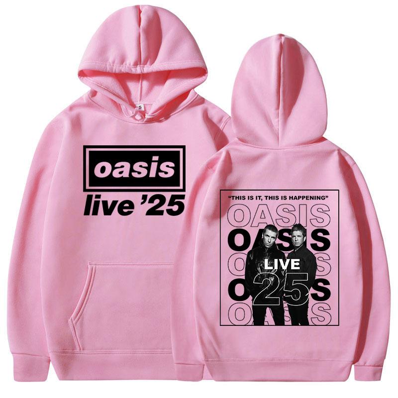 Rock Band O-Oasis Live 25 Tour Hoodies Women Clothing Long Sleeves Hooded Sweatshirt Harajuku Pullovers Streetwear