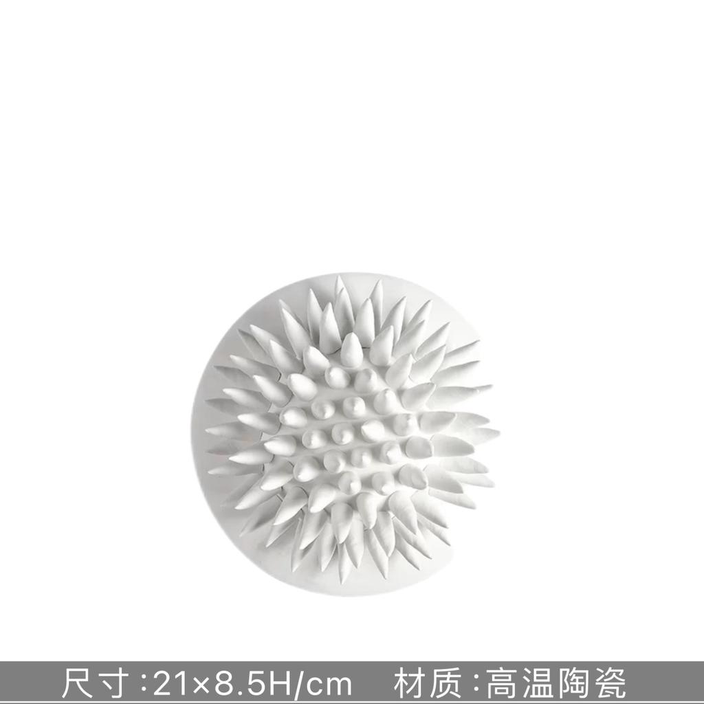 Ceramic Square White Flower Painting Creative Living Room Decoration Ceramic Petal Painting Interior Decoration Background Wall