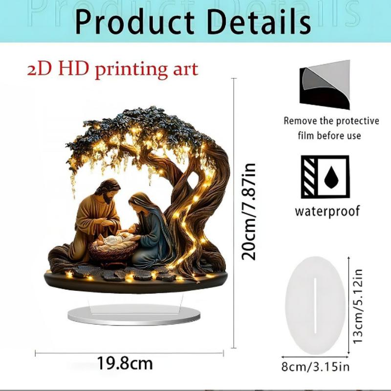 

Плоский акриловий Різдвяний місячний будиночок Вишукана прикраса для дому Може стояти Настільна прикраса Прикраса для спальні Вітальні