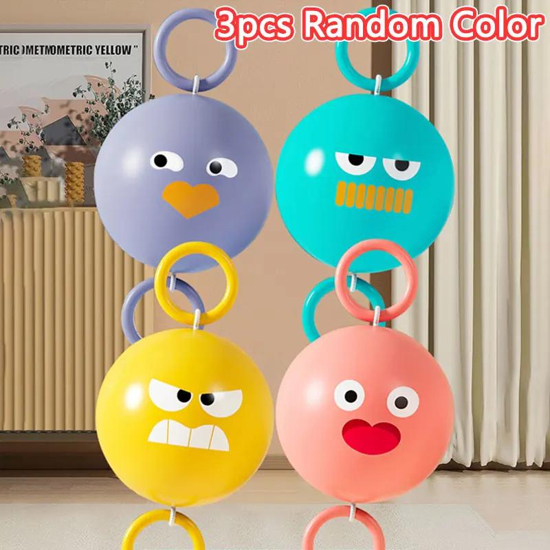 Colorful Glowing Pull Rope Whistle Ball LED Glowing Cartoon Expression Children's Pull Rope Whistle Toy