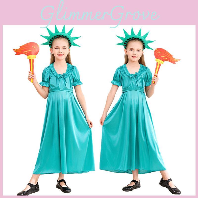 Of Liberty Statue Halloween Costume Children Adult Dress For Performances Stage