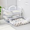 Plastic Sundries Organizer Space Saving Desktop Cosmetics and Stationery Storage Case Stackable Table Makeup Box