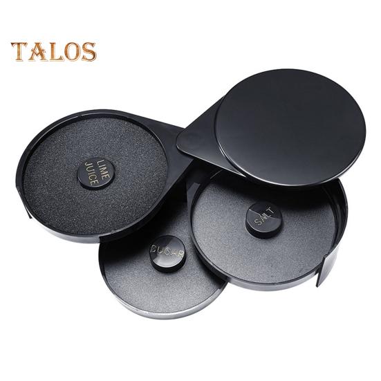 

Поднос для соли, пылезащитный, универсальный, экологически чистый, практичный, 3-уровневый вращающийся ящик для сахара, аксессуары для стеклянного бара