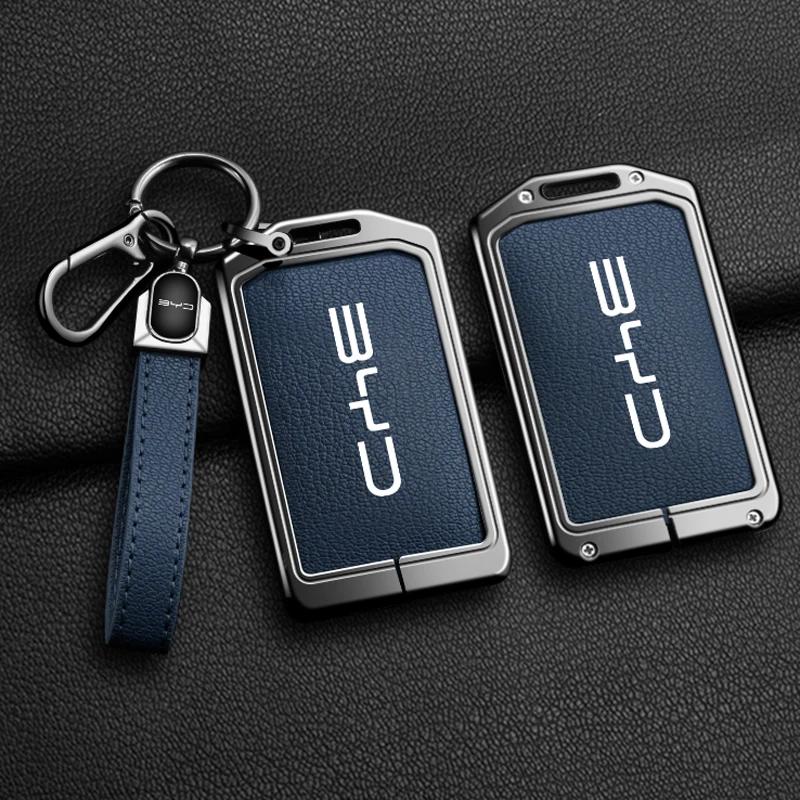 Interior Mouldings Zinc Alloy Leather Car NFC Card Remote Key Cover Fob Case For BYD Tang DM Han EV Song PRO Qin PLUS DMI Auto K