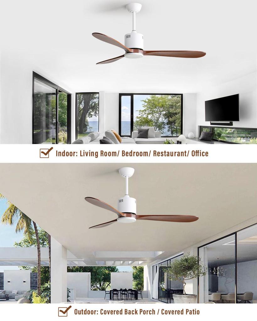 European Minimalist 52-inch Variable Frequency Ceiling Fan Light for Living Room & Dining Area