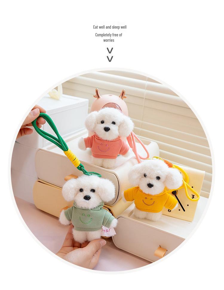 Adorable Plush Puppy Hoodie Keychain - Charming Bag Accessory & Gift for Friends