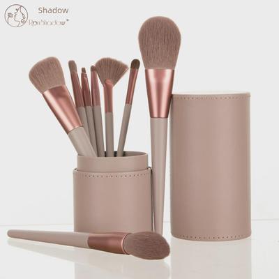 Sada 8 kusov štetcov na make-up z prírodných štetín Nongying s úložným vedierkom pre začiatočníkov
