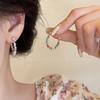 Colorful Beaded Broken Silver Stud Earrings For Women Light Luxury Niche Elegant Jewelry