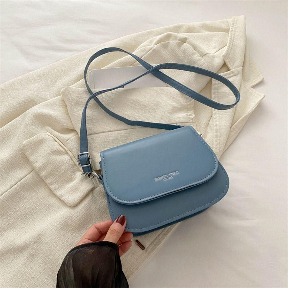 Einfarbige Damen Umhängetasche PU-Leder Freizeit Reise Tasche Quadratische Schultertasche Outdoor