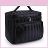 Portable Foldable Cosmetic Bag With Plaid Striped Pattern For Women