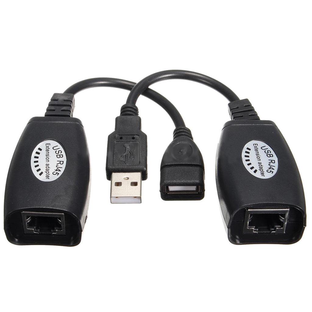 USB Extension Ethernet RJ45 Cat5e//6 Cable LAN Adapter Extender Over Repeater ON