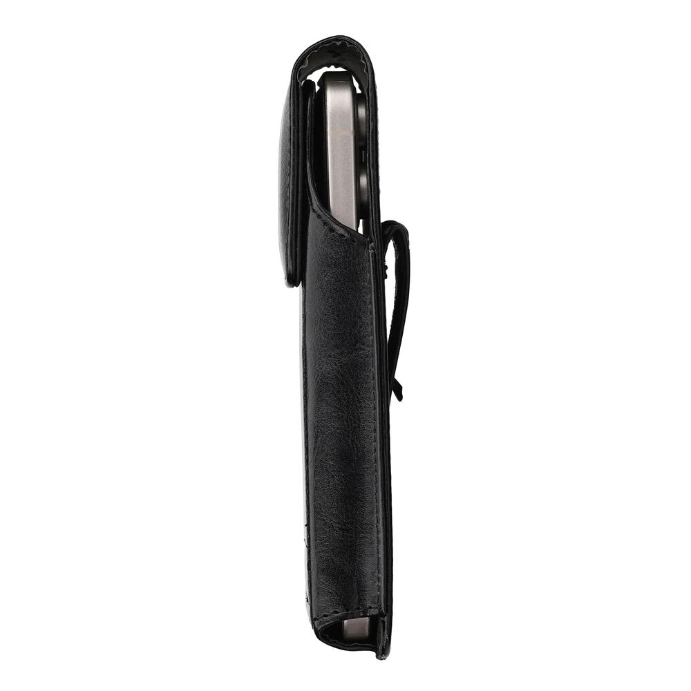 Universal Leather Mobile Phone Waist Bag For iPhone 17 16 15 Pro Max Samsung Xiaomi Vertical Cell Phone Belt Clip Holster Cover