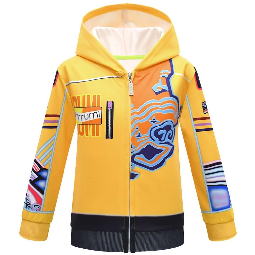 Barn Jenter Anime Tegneserie POP Stjerne Sanger Trykt Hettegenser Glidelås Langermet Jakke Kåpe