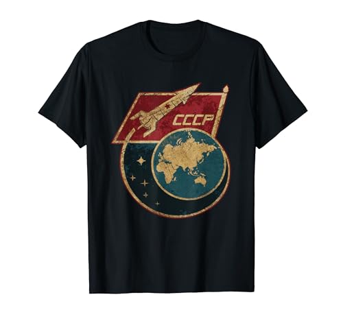 Soviet Union Space Sputnik Rocket CCCP Soviet Propaganda T-Shirt