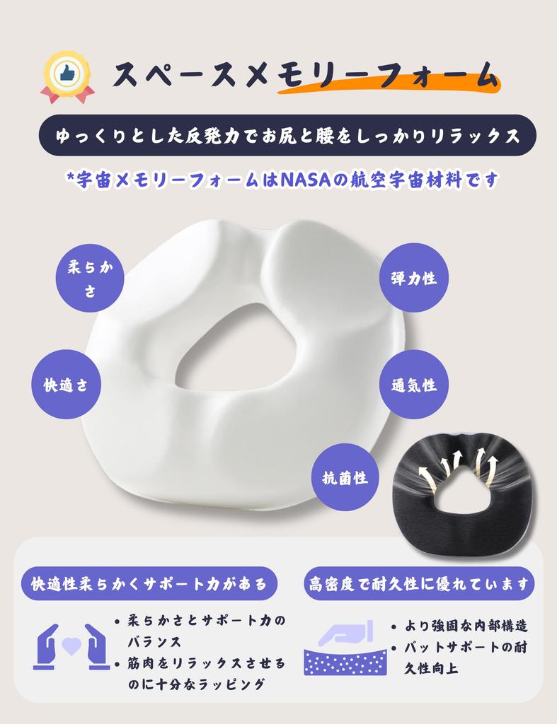 Memory Foam Donut Cushion for Cushion for Hemorrhoid Posture Tailbone Back Pain 3D Ergonomic Hollow Ventilated Washable Gift Ready Style Popular In