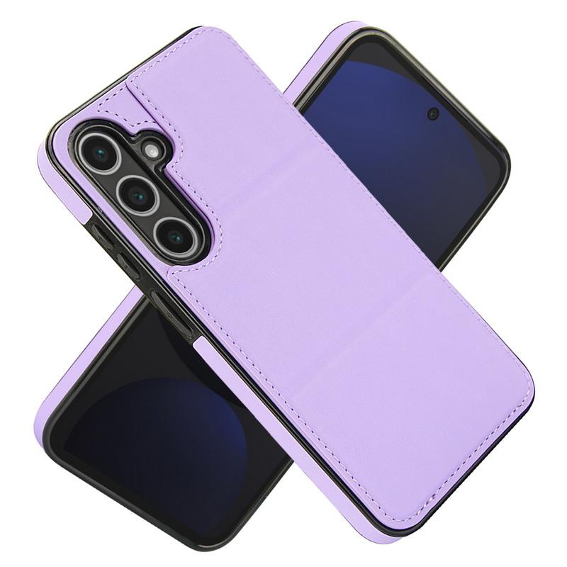 Business Leather Card Slot Phone Case For Samsung S25 Ultra S24 FE S23 Plus S22 S21 Flip Stand Shockproof Soft Silicone Bumper Cover