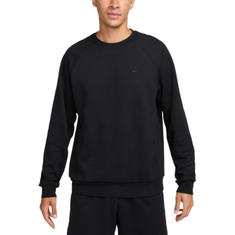 

Nike Однотонная повседневная толстовка с круглым вырезом и длинными рукавами, мужские топы, черный FZ0971-010 XXL