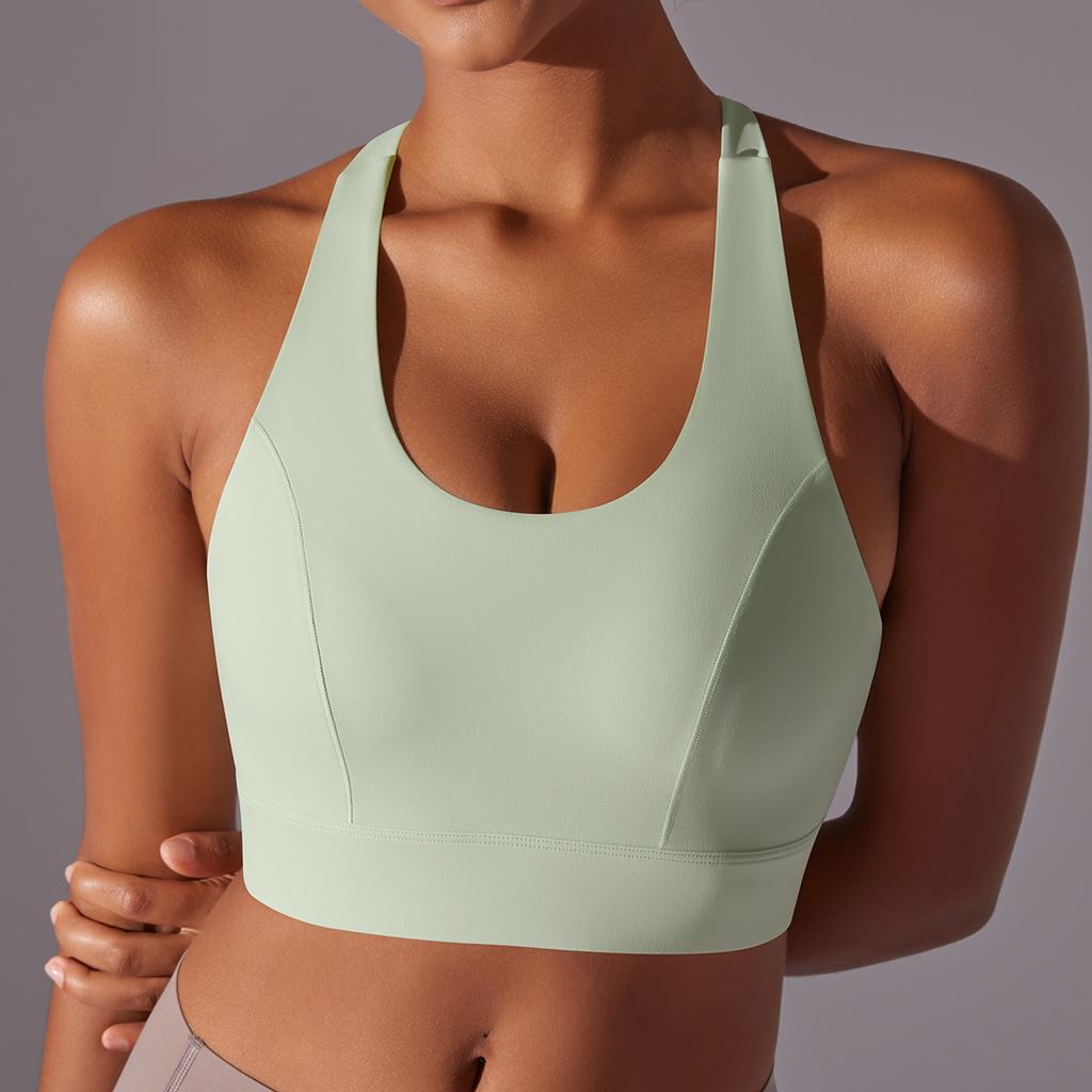 High Strength Sports Bra With Integrated Chest Cushion, Seamless Back Buckle, Yoga Vest, Shock-absorbing And Gathering, Beautiful Back Yoga Bra