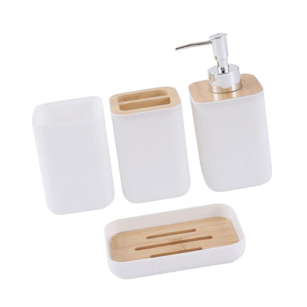 4x Bathroom Accessories Portable Practical Stylish Keep Tidy Bath Essential for Countertop Hotel Restroom Apartment Household