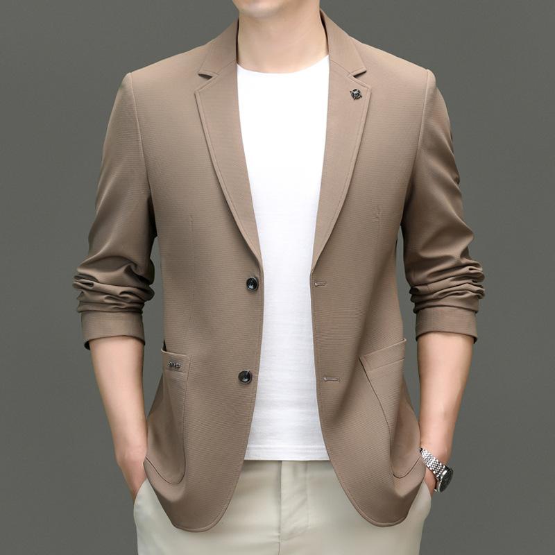 New Solid Color Suit Jacket for Men, Korean Version, Trendy, Fashionable, Slim, Business Casual, Single Suit, Casual Suit