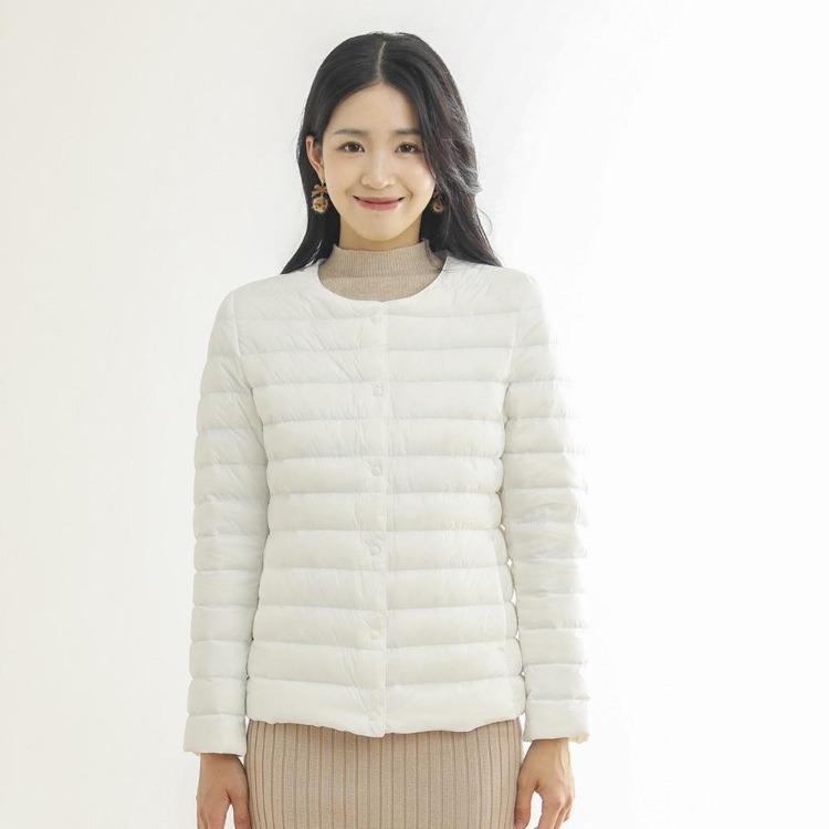 New Autumn and Winter Women Light Down Jacket V Neck Crew Neck Coat Liner S