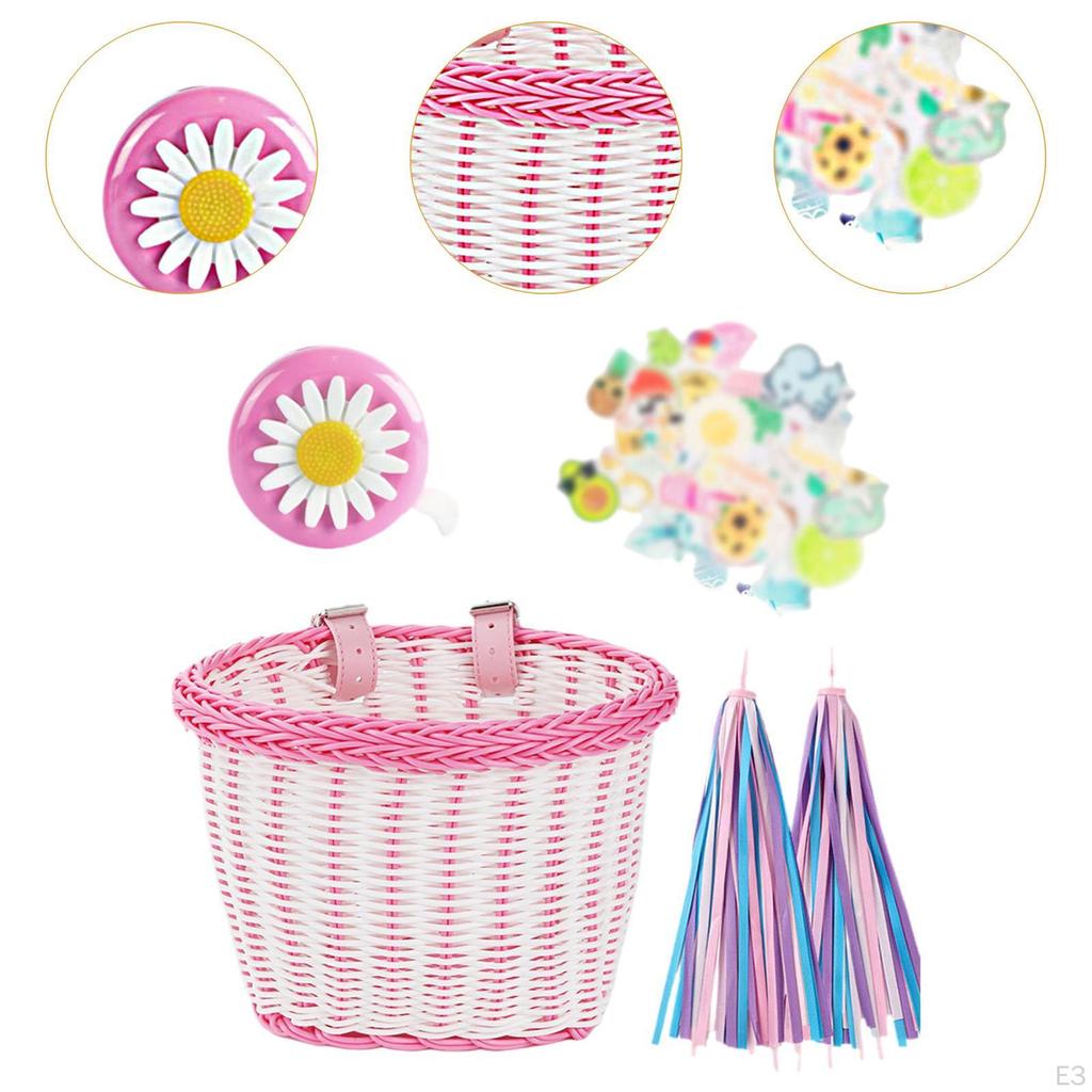 Cykelkorg Framtill Last Barn Retro Tillbehör Söt Praktisk Flätad Cykling Barn