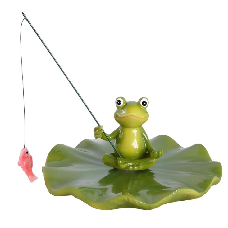 

Floating Fishing Frogs Miniature Figurine Weather Resistant Resin Craft Ornament For Garden Pond Water Feature Decors 1