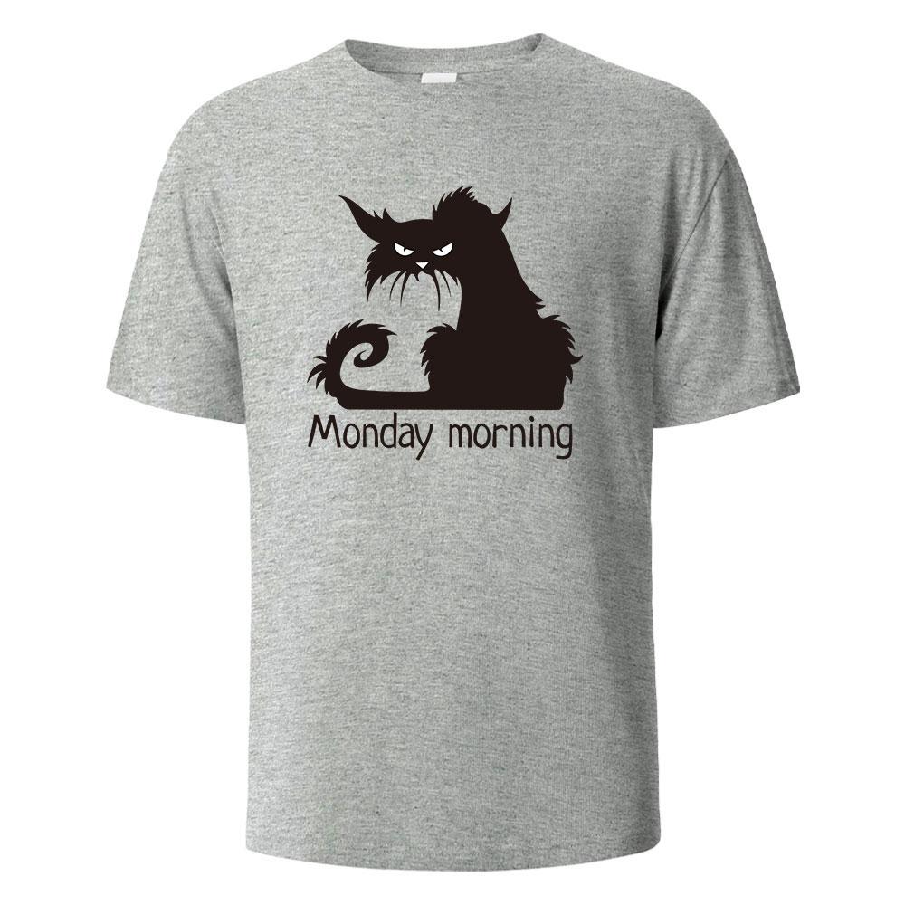 Mens Printed TShirt MondayMorning Funny Graphic 100Cotton Oversize Shortsleeved Tees For Men Women Summer Fashion Casual Tops