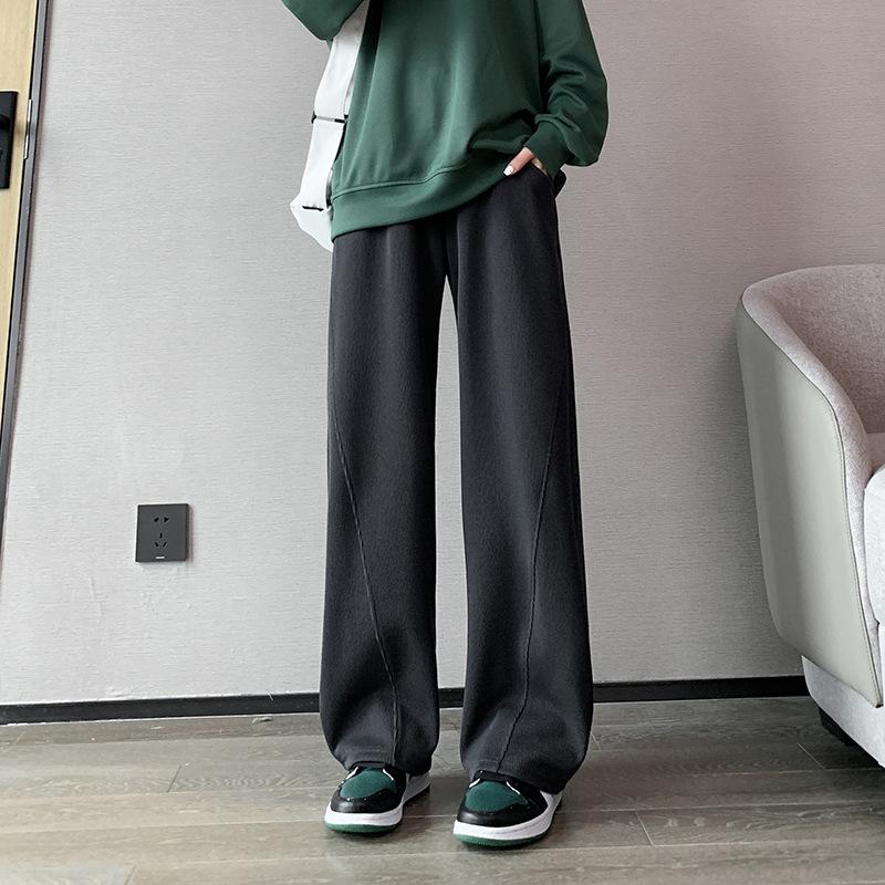 Large Size Spring and Autumn Women Pants High Waist Wide Leg Straight Pant Loose Casual Fashion Streetwear Trousers