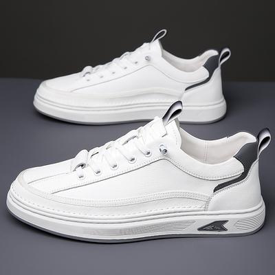 Herrenschuhe Herbst neue Herren Freizeitlederschuhe Herren Trend Mode Board Schuhe echtes Leder Retro weiße Schuhe
