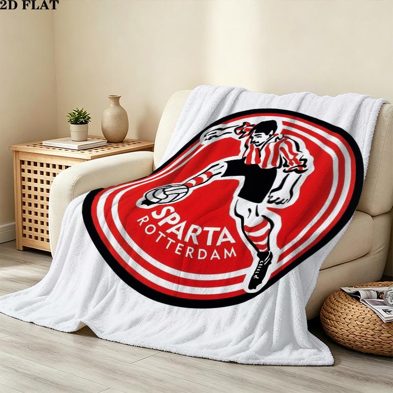 Sparta Rotterdam Print Flannel Blanket, High Quality Comfortable for All Seasons, Home Decor, Warmth and Comfort, Perfect for Christmas Gifts