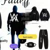 Set Hanorac DJ pentru Bărbați Stil Alan Walker cu Mască - Colecția Trendy în Trei Piese Primăvară/Toamnă
