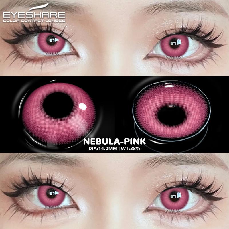 Eyeshare 1 Paar Halloween Farbige Kontaktlinsen für Augen Cosplay Linsen Anime Kosmetik Make-Up Lila Farbige Linsen Rote Augen