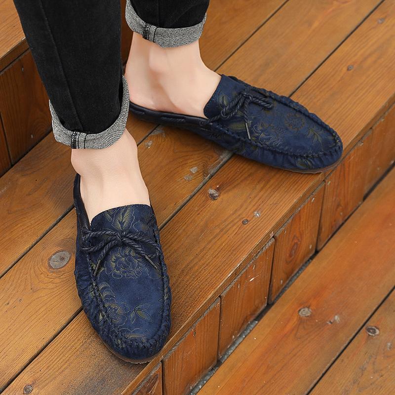 Fashion Loafers for Men 2025 Fashion Mules Shoes Summer Half Sandals Man Low Price Adult Elegant High Quality Designer Luxury Style Fun