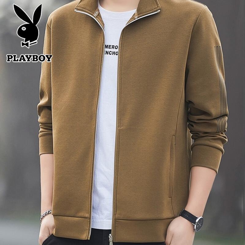 PLAYBOY Men's Stand-Collar Cardigan Sweatshirt