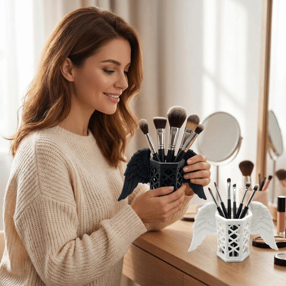 Stable 3D Printed Pen Stand Plastic Desk Organizer Multi-functional Angel Wings Pen Holder Bedroom