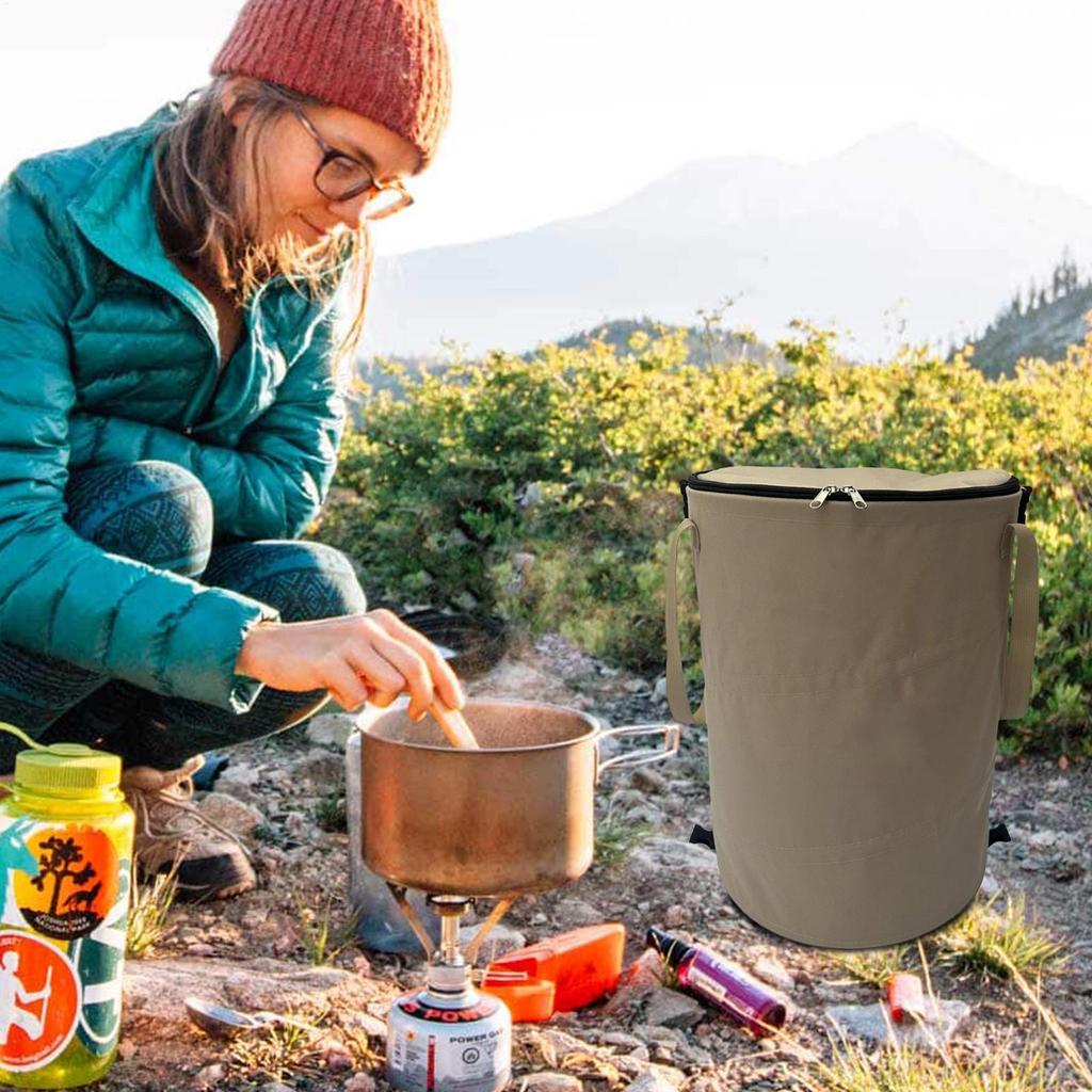 Outdoor Waste Bag Camping Trash Can 37L Portable Collapsibles Garbage Bin Household Large Dirty Clothes Basket Bag with Zipper