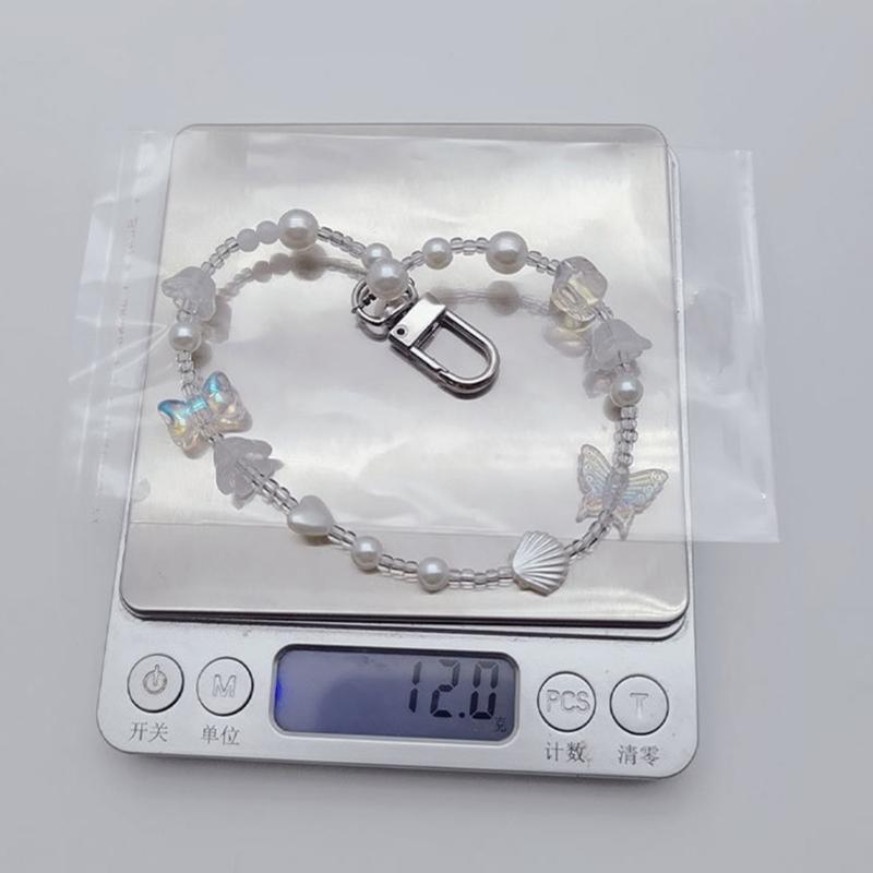 Stylish Phone Strap Trendy Phone Charm Portable Beaded Phone Chain Alloy Material Beads Phone Pendant for Girl and Women