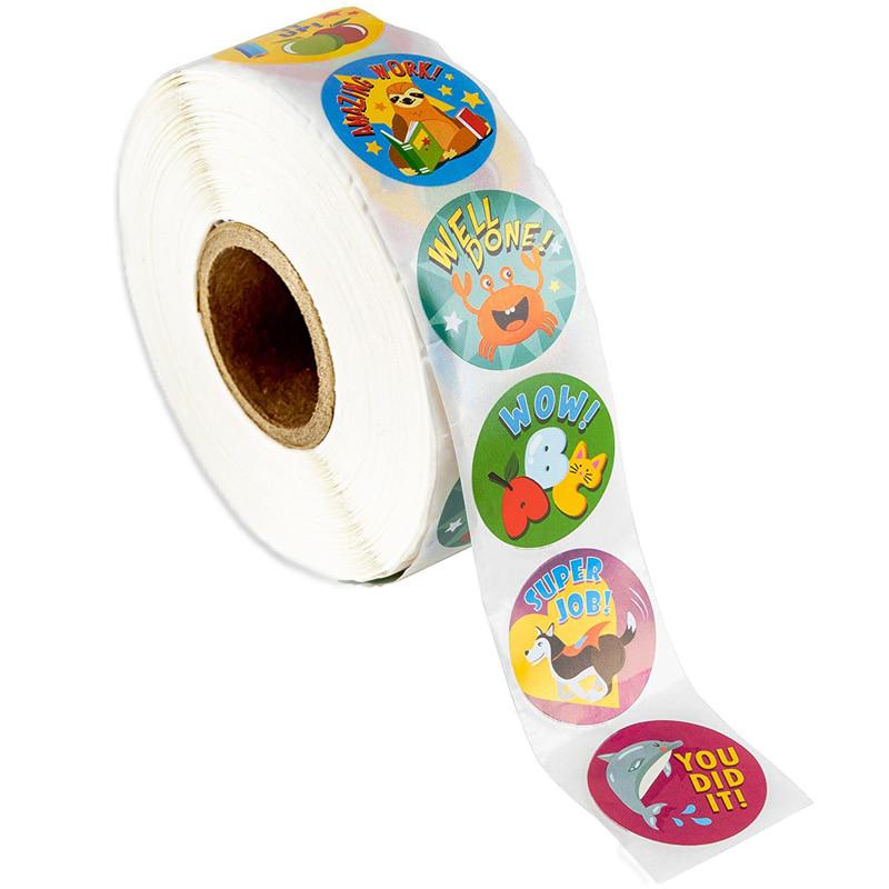500pcs//roll Reward Smiley Stickers for Students Encouragement Sticker Kids mood