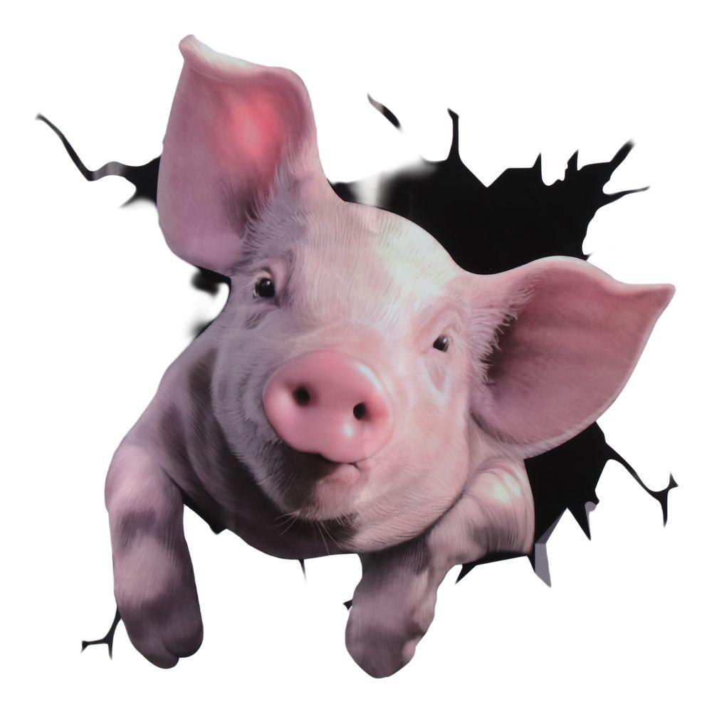 3 Stück PVC Autoaufkleber Schweinchenform Schweinchen Rissig Heckscheibenaufkleber für Auto, Heimglasdekorationen