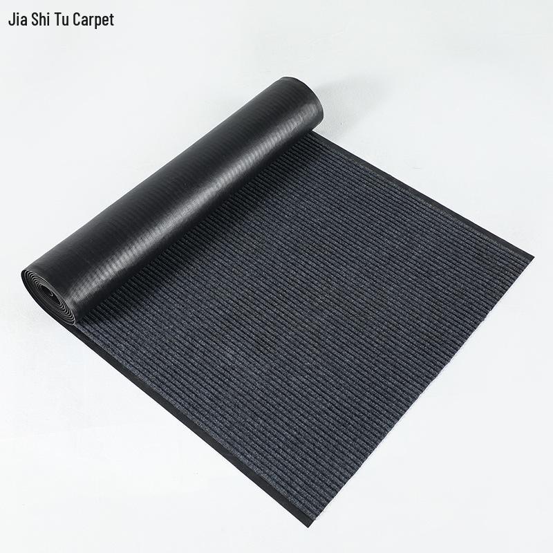 Double Stripe Doorway PVC Entrance Mat - Cuttable Hallway Dust Removal & Absorbent Foot Pad
