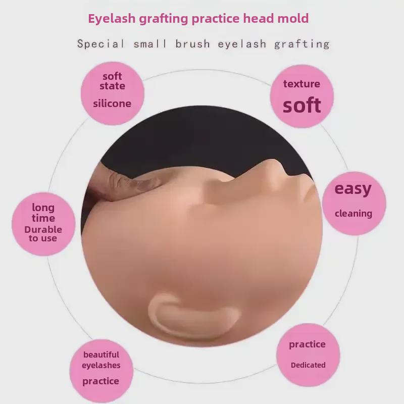 Beginner Eyelash Practice Model Head - Beauty Salon Training Tool